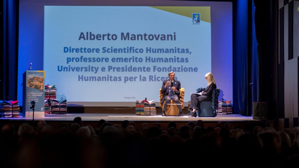 Alberto Mantovani all'evento AIRC con Calia Italia