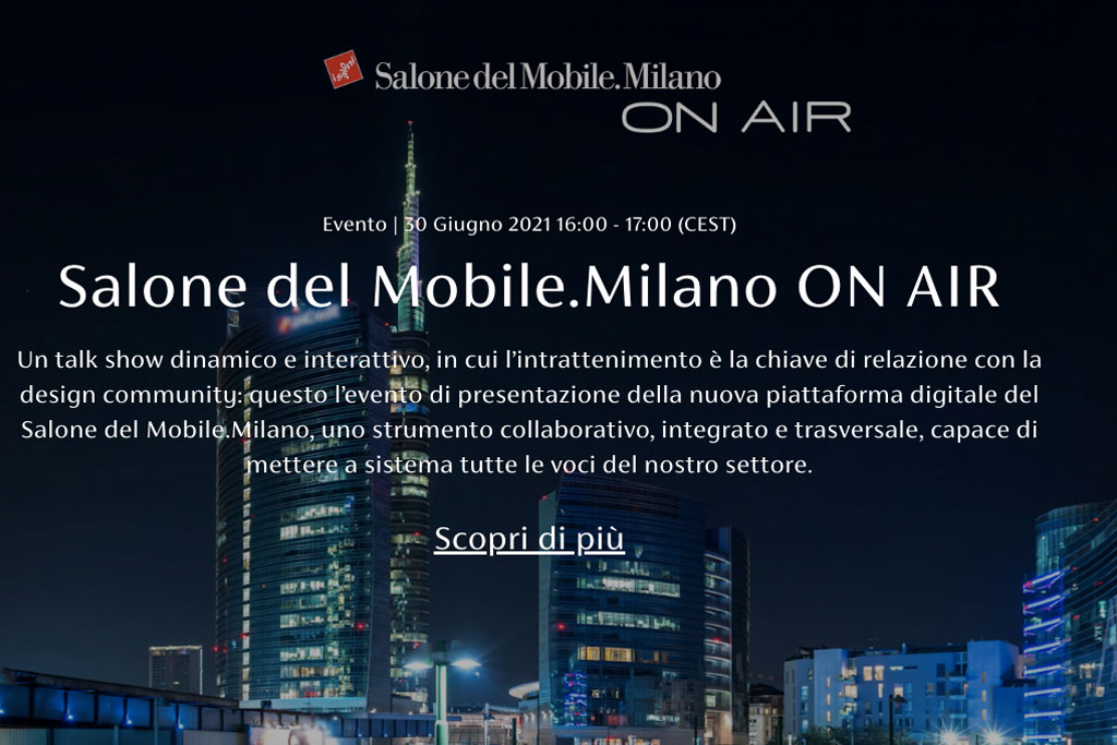 evento Salone Mobile Milano on air